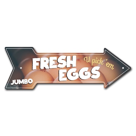 Signmission Fresh Eggs Arrow Sign Funny Home Decor 18in Wide P-ARROW-999859
